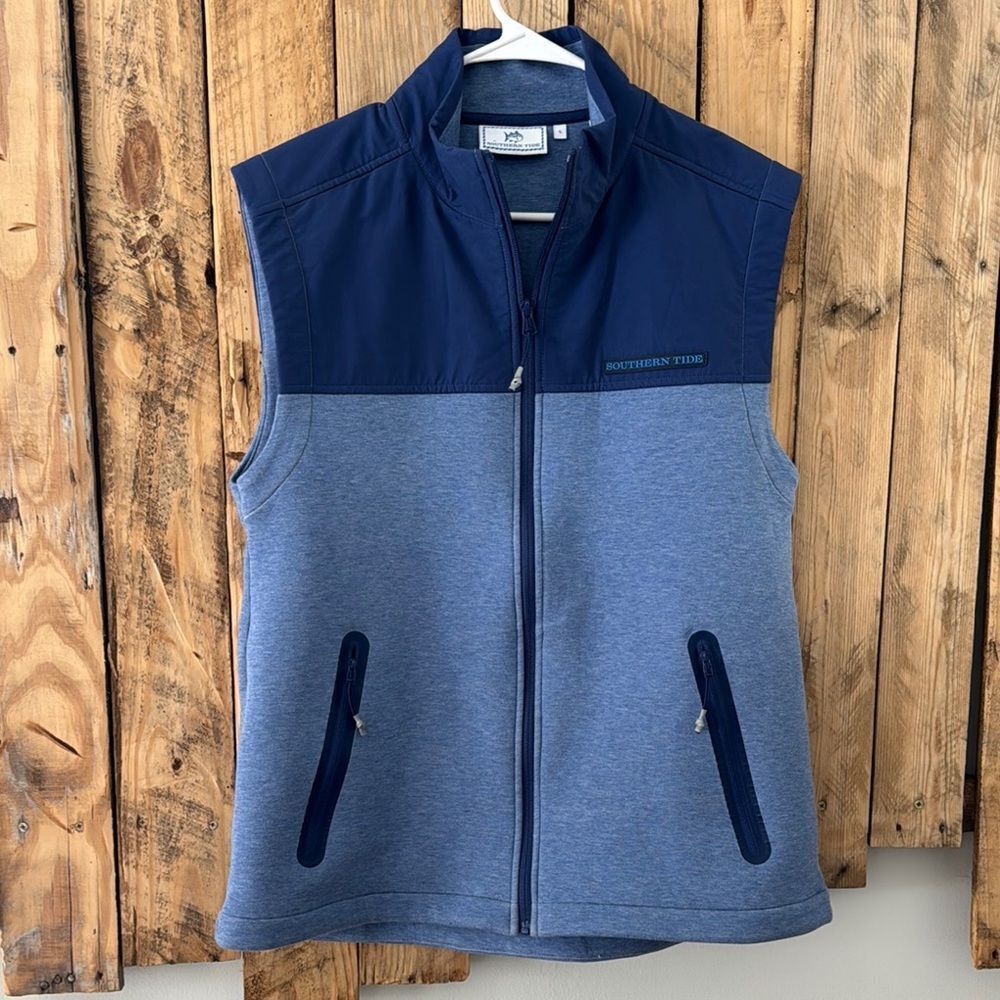 Southern Tide Vest Mens L Blue Scuba Performance Golf Boating Sailing Nautical